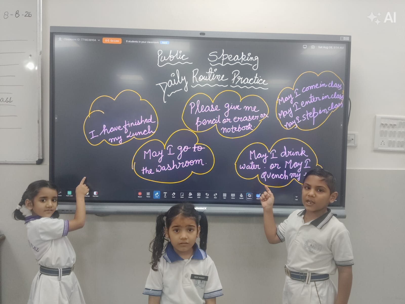 Public Speaking club activity at MPS International, Jaipur